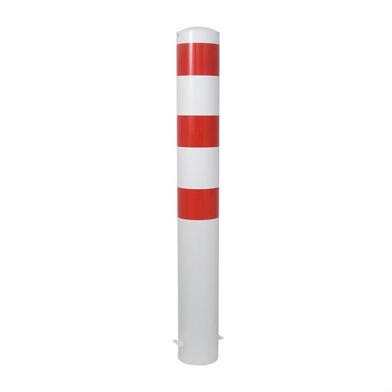 Pollare av stålrör - Ø 152 x 3,2 mm fast, för infästning i betong varmförzinkad / vitlackerad