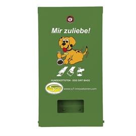 Snoopie hundbajspåsedispenser för väggmontering  RAL 6017 majgrön