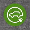 E-car filling station/charging station round green/white 140 x 140 cm